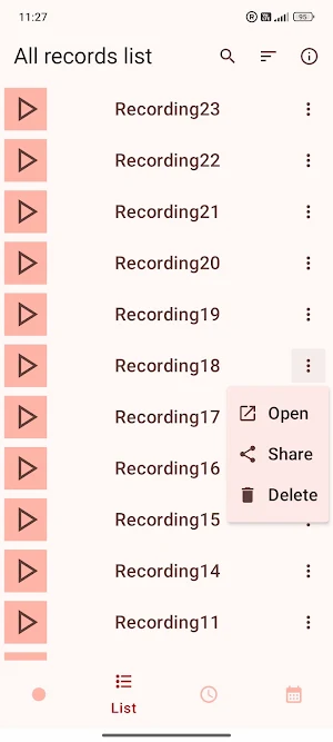Record scheduler Screenshot 1