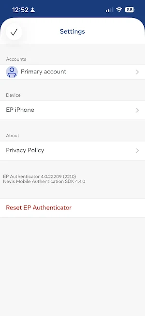 EP Authenticator Screenshot 2