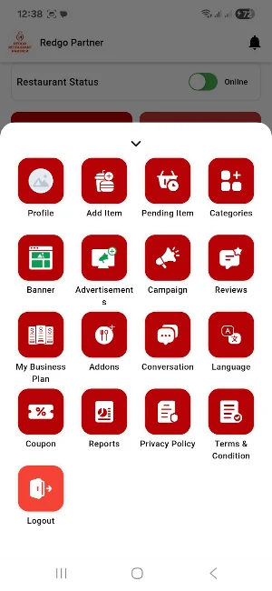 Redgo Restaurant Partner Screenshot 3
