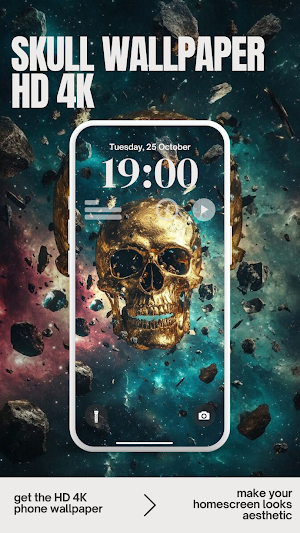 Skull Aesthetic Wallpaper 4K Screenshot 0