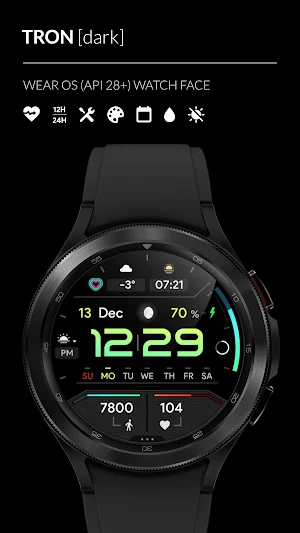 Awf TRON [dark] - watch face Screenshot 0