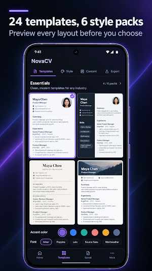 NovaCV: Resume Builder & CV Screenshot 1