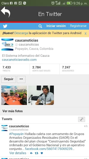 Cauca Noticias Radio // Screenshot 1