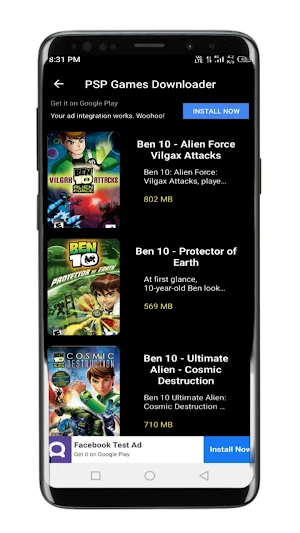 PSP Games Downloader ISO Roms Screenshot 3