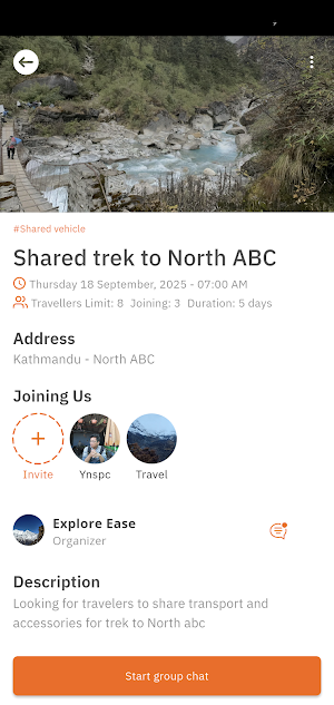 YatriBhet Travel Share Explore Screenshot 2