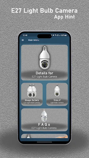 E27 Light Bulb Camera App Hint Screenshot 0