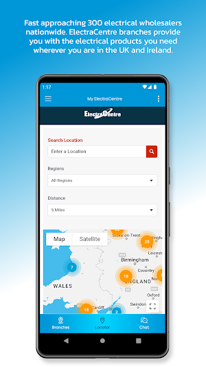ElectraCentre Branch Locator Screenshot 1