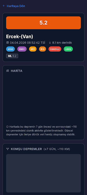 Sismik Harita Screenshot 2