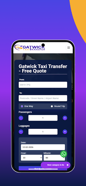 Gatwick Taxi Transfer Screenshot 0