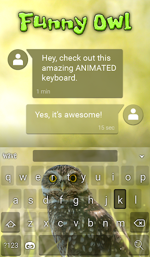 Funny Owl Animated Keyboard +  Screenshot 2