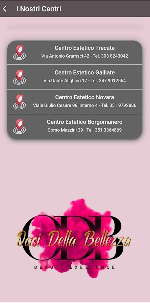 APP Oasi della Bellezza Screenshot 1