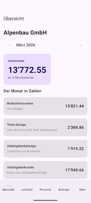 LohnStudio — Lohn für KMU Screenshot 3