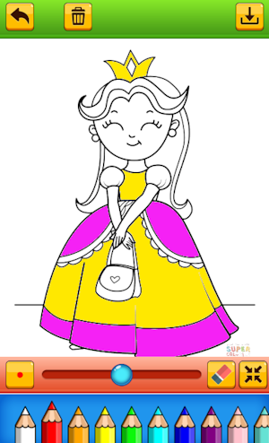 coloring rainbow princess Screenshot 3