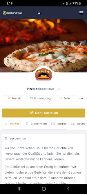 Pizza kebab house Screenshot 2
