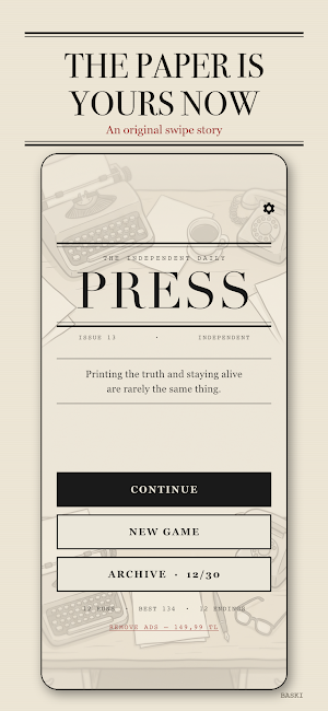Baskı: Newspaper Swipe Story Screenshot 0