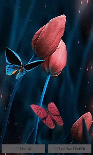Tulip Flowers Butterfly LWP Screenshot 0