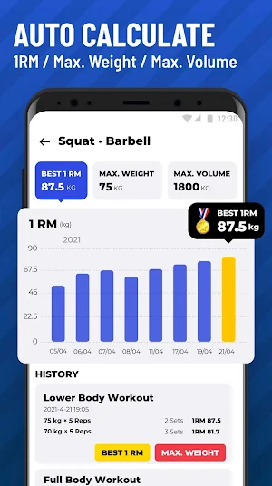 Gym Workout: Gym Log & Trainer Screenshot 2