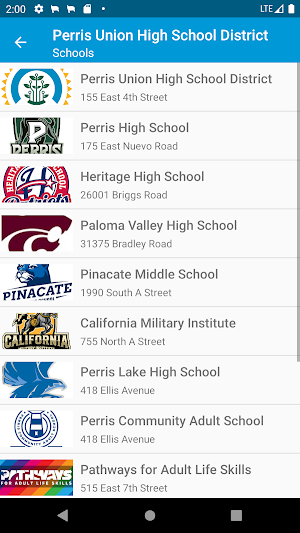 Perris Union High School District Screenshot 2
