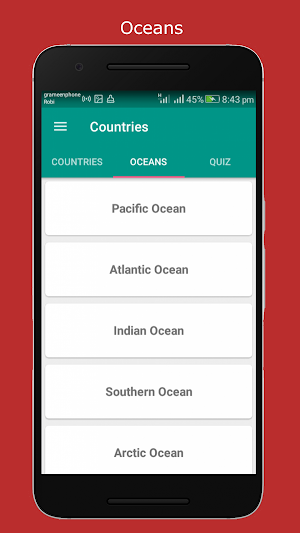 World Countries - Details of Continents and Oceans Screenshot 2