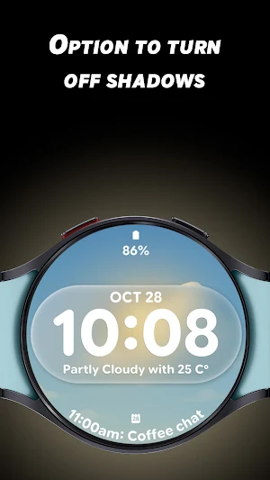 Glass Weather 4 - Watch face Screenshot 3