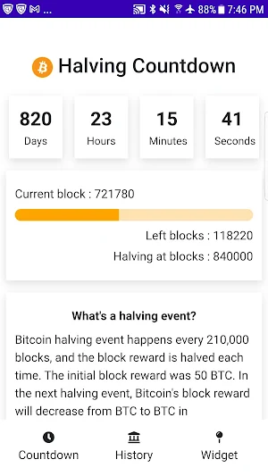Bitcoin Halving Countdown Screenshot 0