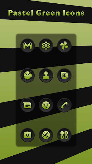 Pastel Green On Gray Icons Screenshot 0
