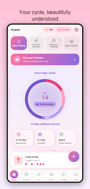 Pinklet Period & Cycle Tracker Screenshot 0