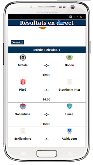 Résultats en direct Screenshot 2