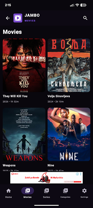 JAMBO MOVIES SWAHILI Screenshot 0