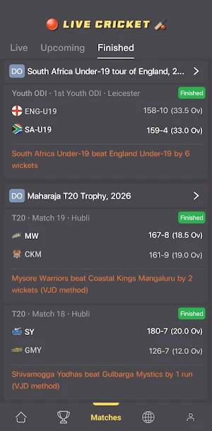 Live Cricket Scores Screenshot 1