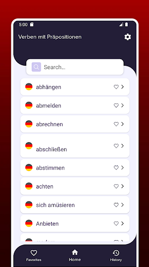 Verben mit Präpositionen Screenshot 1