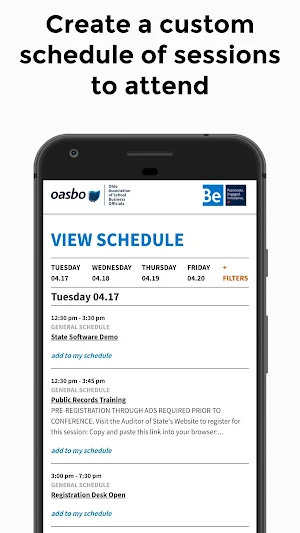 OASBO Events Screenshot 1