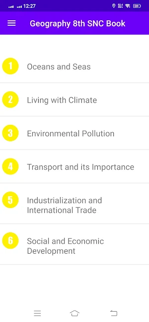 Geography Class 8th SNC Book Screenshot 0
