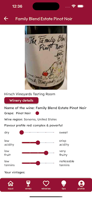 Your favorite wines app Screenshot 2