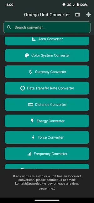 Omega Unit Converter Screenshot 0
