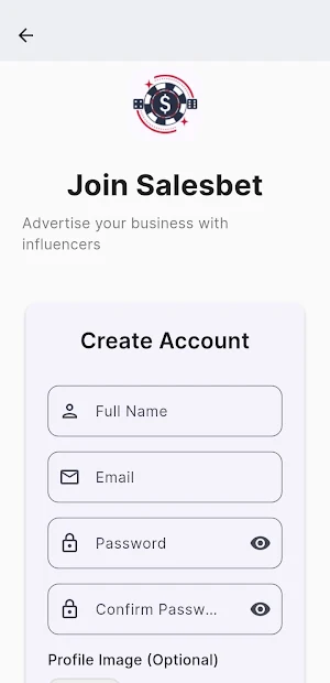Sales Bets Advertisers App Screenshot 1
