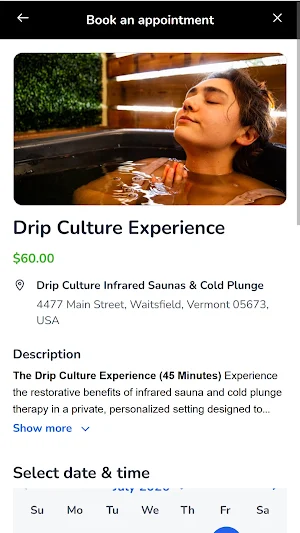 Drip Culture Infrared Saunas Screenshot 2