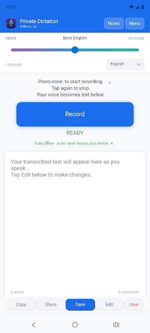 Private Dictation: Offline AI Screenshot 1