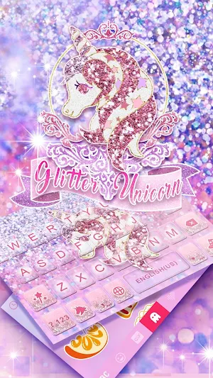 Glitter Unicorn Keyboard Theme Screenshot 0