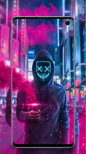 Neon Mask Wallpaper - LED Purge Mask Wallpaper 4k Screenshot 2