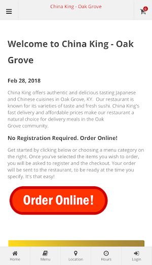 China King Oak Grove Ordering Screenshot 0