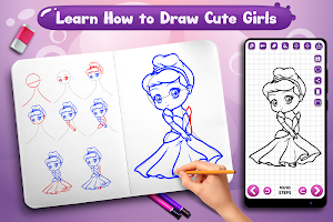 Learn to Draw Cute Girls Screenshot 3