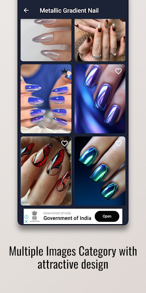 Metallic Gradient Nail Design Screenshot 1