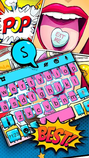 Comic Lips Pop Graffiti Keyboard Theme Screenshot 1