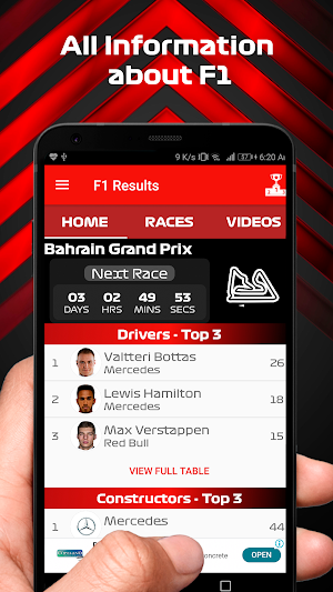 Formula - 1 Results 2020 Screenshot 0