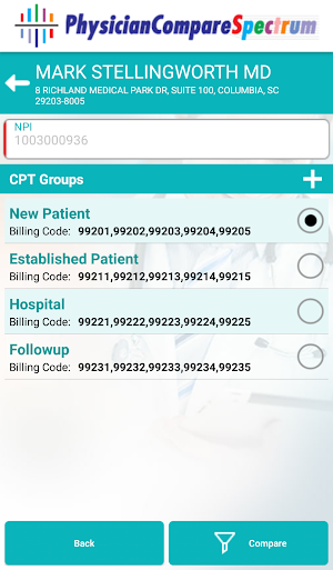 PhysicianCompareSpectrum Screenshot 2