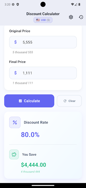 Discount Rate Calculator Screenshot 1