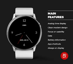 Black Clean Analog Watch Face Screenshot 1