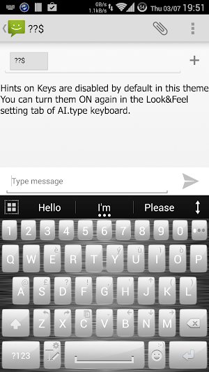 AI Keyboard Theme Metal White Screenshot 1