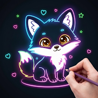 Neon Doodle Drawing: Glow Art